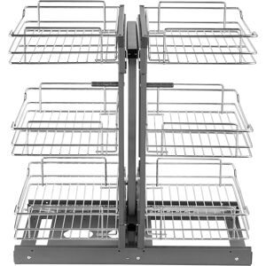 Uimoso 3 Tier Blind Corner Pull Out Organizer Chrome Kitchen Cabinet Basket Uimoso 3 Tier Blind Corner Pull Out Organizer Chrome Kitchen Cabinet Basket