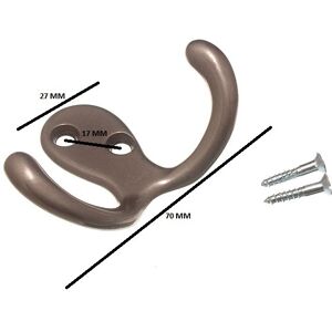 Twin Hat And Robe Coat Hanger Clothes Hook Matt Chromed & Screws ( Pack 12 ) Twin Hat And Robe Coat Hanger Clothes Hook Matt Chromed & Screws ( Pack 12 )