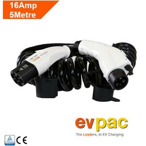 Evpac Electric Vehicle Charging Cable Type 1 (J1772) 16amp 5metres Spiral Evpac Electric Vehicle Charging Cable Type 1 (J1772) 16amp 5metres Spiral