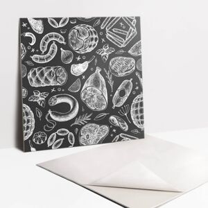 Tulup Waterproof Peel & Stick Vinyl Kitchen Backsplash Illustrated Food Theme 30x30 Tulup Waterproof Peel & Stick Vinyl Kitchen Backsplash Illustrated Food Theme 30x30