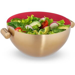 Relaxdays 3x Serving Bowl Salad Baking Mixing Food Prepare Kitchen Equipment Gold Red 25cm Relaxdays 3x Serving Bowl Salad Baking Mixing Food Prepare Kitchen Equipment Gold Red 25cm
