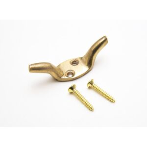 Onestopdiy 10 Pairs Of Cleat Hooks Curtain Tie Hold Back 2" 50mm Brass & Screws Onestopdiy 10 Pairs Of Cleat Hooks Curtain Tie Hold Back 2" 50mm Brass & Screws