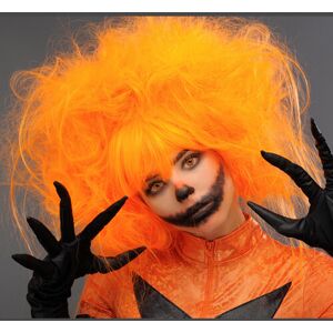 Struts Womens Halloween Pumpkin Neon Orange Backcombed Scary Adult Fancy Dress Wig Struts Womens Halloween Pumpkin Neon Orange Backcombed Scary Adult Fancy Dress Wig