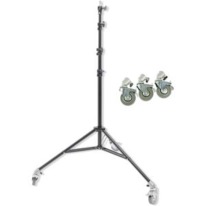 Pixapro 300cm Air Cushioned Light Stand With Locking Caster Wheels Portable Studio Light Pixapro 300cm Air Cushioned Light Stand With Locking Caster Wheels Portable Studio Light