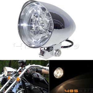 485motorsports 4.5\" Bullet Headlight Chrome Housing For Harley Big Twins Dyna Sportster Custom 485motorsports 4.5\" Bullet Headlight Chrome Housing For Harley Big Twins Dyna Sportster Custom