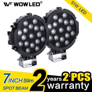 Wowled 2 Pack 51w 7inch Led Work Light Spotlight Offroad Lamp Boat Truck 4x4 Wowled 2 Pack 51w 7inch Led Work Light Spotlight Offroad Lamp Boat Truck 4x4