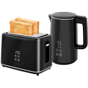 Homcom 1.5l 3000w Fast Boil Electric Kettle And 2 Slice Toaster Set, Black Homcom 1.5l 3000w Fast Boil Electric Kettle And 2 Slice Toaster Set, Black