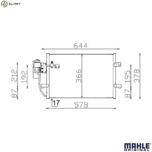 MAHLE AC 351 000S - Mercedes-Benz A-Class Condenser MAHLE AC 351 000S - Mercedes-Benz A-Class Condenser