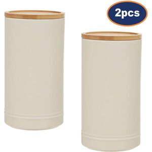 Premier Housewares Pack Of 2 1450ml Cream Stoneware Kitchen Pasta Rice Biscuit Storage Canisters Premier Housewares Pack Of 2 1450ml Cream Stoneware Kitchen Pasta Rice Biscuit Storage Canisters