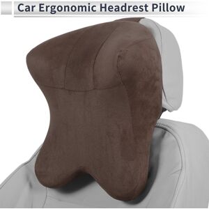 X Autohaux Car Headrest Pillow Ergonomic Seat Headrest Suede/memory Foam Brown 1 Pc X Autohaux Car Headrest Pillow Ergonomic Seat Headrest Suede/memory Foam Brown 1 Pc