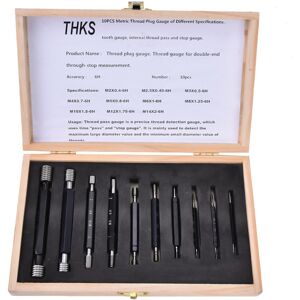 10pcs Thread Plug Gage Thread Diameter Measurement Double End Through Stop Tool 10pcs Thread Plug Gage Thread Diameter Measurement Double End Through Stop Tool