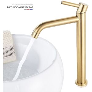 Alenartwater Mono Brushed Gold Basin Mixer Tap Brass Tall Countertop Bathroom Sink Tap 1-Hole Alenartwater Mono Brushed Gold Basin Mixer Tap Brass Tall Countertop Bathroom Sink Tap 1-Hole