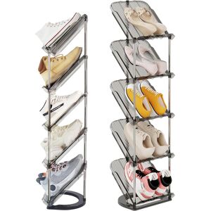 patinao Patinao Sloping Narrow Shoe Rack 5 Tiers - Slim Tall Shoes Racks For Small Spac patinao Patinao Sloping Narrow Shoe Rack 5 Tiers - Slim Tall Shoes Racks For Small Spac