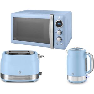 Swan Retro Revive Blue Jug Kettle 2 Slice Toaster And Microwave Kitchen Set Swan Retro Revive Blue Jug Kettle 2 Slice Toaster And Microwave Kitchen Set