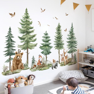 Does Not Apply Mountain Tree Wall Stickers Large Pine Tree Forest Animals Bear Deer Peel And St Does Not Apply Mountain Tree Wall Stickers Large Pine Tree Forest Animals Bear Deer Peel And St