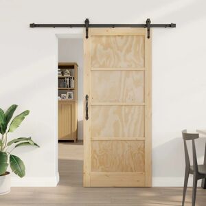 Sliding Door Manual Natural And Black 86 X 198.5 Cm Vidaxl Sliding Door Manual Natural And Black 86 X 198.5 Cm Vidaxl