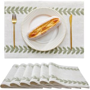 Washable Embroidered Placemats, 33 X 45 Cm, Set Of 6 Placemats, Heat Resistant I Washable Embroidered Placemats, 33 X 45 Cm, Set Of 6 Placemats, Heat Resistant I