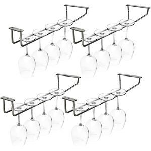 4 Pack Wine Glass Rack, 13.7" Metal Hanging Wine Glass Holder, Black Wall Mounte 4 Pack Wine Glass Rack, 13.7" Metal Hanging Wine Glass Holder, Black Wall Mounte