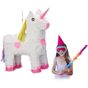 Relaxdays Unicorn Pinata Kids Birthday Decoration White-Pink Party Toy 0.2 Kg Set Of 4 Relaxdays Unicorn Pinata Kids Birthday Decoration White-Pink Party Toy 0.2 Kg Set Of 4