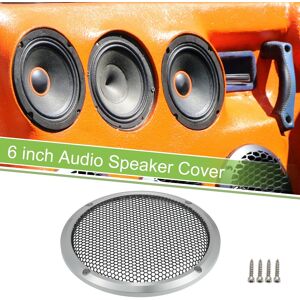 X Autohaux 6\" Car Speaker Grill Cover Mesh Subwoofer Guard W/ Screws Silver Tone Black X Autohaux 6\" Car Speaker Grill Cover Mesh Subwoofer Guard W/ Screws Silver Tone Black