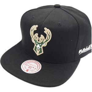 Mitchell & Ness Milwaukee Bucks Black English Dropback Snapback Cap Mitchell & Ness Milwaukee Bucks Black English Dropback Snapback Cap