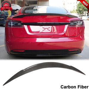 Carmotoring Fit For Tesla Model S Sedan 2014-2023 Carbon Fiber Rear Trunk Spoiler Wing Lip Carmotoring Fit For Tesla Model S Sedan 2014-2023 Carbon Fiber Rear Trunk Spoiler Wing Lip