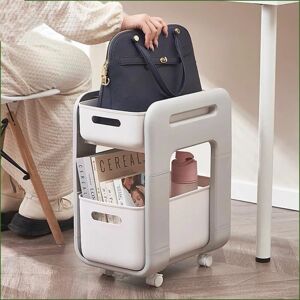 2-Tier Rolling Storages Cart Movable Multi-Layer Storage Rack 2-Tier Rolling Storages Cart Movable Multi-Layer Storage Rack