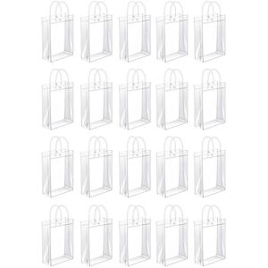 Sodial 2x(50pcs Clear Pvc Gift Bags With Handles Reusable Plastic Wrap Tote Bags8027 Sodial 2x(50pcs Clear Pvc Gift Bags With Handles Reusable Plastic Wrap Tote Bags8027