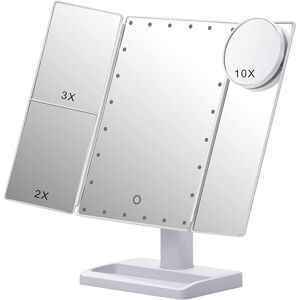 Sodial Trifold Makeup With 22 Led Lights,10x/3x/2x Magnification Portable Fold2636 Sodial Trifold Makeup With 22 Led Lights,10x/3x/2x Magnification Portable Fold2636