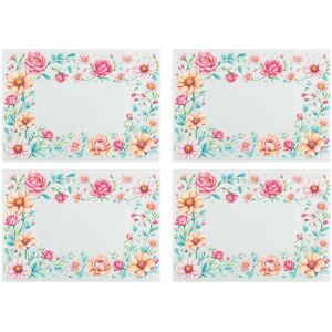 Purely Home Pink Floral Glass Placemats Set - Pretty Flower Table Mats Gift 4pk Purely Home Pink Floral Glass Placemats Set - Pretty Flower Table Mats Gift 4pk