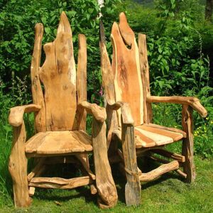 Freerangedesigns Rustic Wooden Throne Chairs – Handcrafted Driftwood Design For Gardens Or Storyt Freerangedesigns Rustic Wooden Throne Chairs – Handcrafted Driftwood Design For Gardens Or Storyt