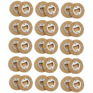 Sodial 2x(30pcs Diy Bamboo Round Shape Bottle Openers Coaster Fridge Magnet6966 Sodial 2x(30pcs Diy Bamboo Round Shape Bottle Openers Coaster Fridge Magnet6966
