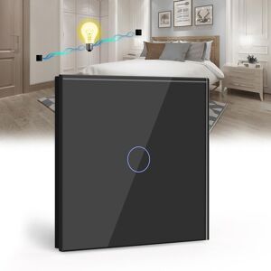 Bseed Touch Light Switch 1 Gang 2 Way Black,Tempered Glass Panel Light Switches Bseed Touch Light Switch 1 Gang 2 Way Black,Tempered Glass Panel Light Switches