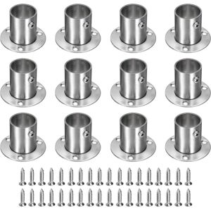 Uxcell 12pcs Stainless Steel Closet Rod Brackets, 1 Inch, Silver Tone Uxcell 12pcs Stainless Steel Closet Rod Brackets, 1 Inch, Silver Tone