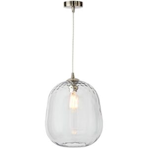 Litecraft Visconte Minori Ceiling Pendant 1 Light With Clear Glass Shade - Satin Nickel Litecraft Visconte Minori Ceiling Pendant 1 Light With Clear Glass Shade - Satin Nickel