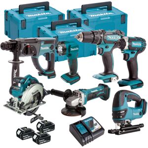 Makita 18v 7 Piece Power Tool Kit With 3 X 5.0ah Battery & Charger T4tkit-16458 Makita 18v 7 Piece Power Tool Kit With 3 X 5.0ah Battery & Charger T4tkit-16458