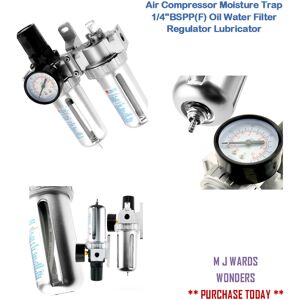Air Compressor Moisture Trap 1/4"Bspp(F) Oil Water Filter Regulator Lubricator Air Compressor Moisture Trap 1/4"Bspp(F) Oil Water Filter Regulator Lubricator