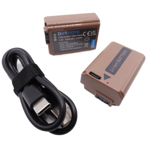 Dot.Foto 2x Np-Fw50 Usb-C Battery For Sony A7 A7m2 A7r A6000 A6300 A6400 A6500 / Dsc-Rx10 Dot.Foto 2x Np-Fw50 Usb-C Battery For Sony A7 A7m2 A7r A6000 A6300 A6400 A6500 / Dsc-Rx10