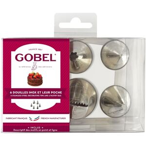 Gobel Set Of 6 Icing Nozzles & Nylon Bag - Stainless Steel - Cupcake Decoration Gobel Set Of 6 Icing Nozzles & Nylon Bag - Stainless Steel - Cupcake Decoration
