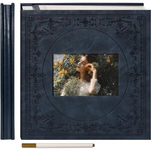 Self Adhesive Vintage Photo Album With Faux Leather Cover, Embossed Design Scrap Self Adhesive Vintage Photo Album With Faux Leather Cover, Embossed Design Scrap