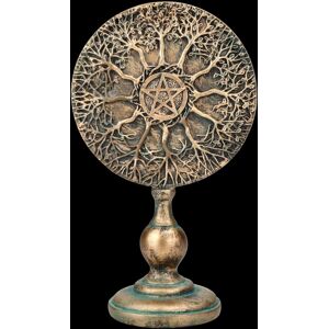 Altar Sculpture - Wheel Of Life Pentagram - Ritual Table Decor Magic H 21 Cm Altar Sculpture - Wheel Of Life Pentagram - Ritual Table Decor Magic H 21 Cm