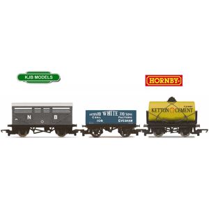 Bnib Oo Gauge Hornby R60135 Railroad 3 Wagon Pack, Various Bnib Oo Gauge Hornby R60135 Railroad 3 Wagon Pack, Various