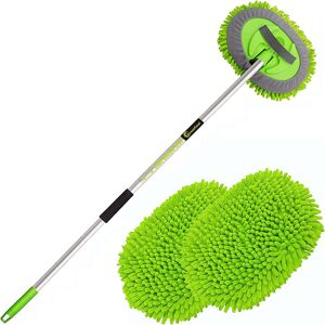 Care+ 62" Car Wash Brush Kit – Long Handle Mop With 2 Chenille Heads For Car & Suv Care+ 62" Car Wash Brush Kit – Long Handle Mop With 2 Chenille Heads For Car & Suv