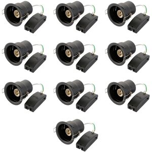 Saxby Pack Of 10 X Downlight Black Shieldone Fixed 65mm Cutout Ip65 Matt Closed Back Saxby Pack Of 10 X Downlight Black Shieldone Fixed 65mm Cutout Ip65 Matt Closed Back