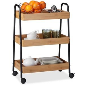 Relaxdays Wooden Serving Trolley Kitchen Utility Cart 3 Shelves Portable Easy Assembly Relaxdays Wooden Serving Trolley Kitchen Utility Cart 3 Shelves Portable Easy Assembly