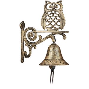 Relaxdays Garden Decoration Set Doorbell Gold Door Bell Owl Vintage Chime Iron Shabby Chic Relaxdays Garden Decoration Set Doorbell Gold Door Bell Owl Vintage Chime Iron Shabby Chic