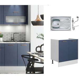 Impact Furniture Kitchen Sink Unit With Sink Sit On 800mm Navy Blue Base Cabinet Cupboard Nora Impact Furniture Kitchen Sink Unit With Sink Sit On 800mm Navy Blue Base Cabinet Cupboard Nora