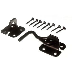 New 10 X Cabin Hooks Door Holder Black Japanned Steel 75mm 3 Inch - Onestopdiy - New 10 X Cabin Hooks Door Holder Black Japanned Steel 75mm 3 Inch - Onestopdiy -