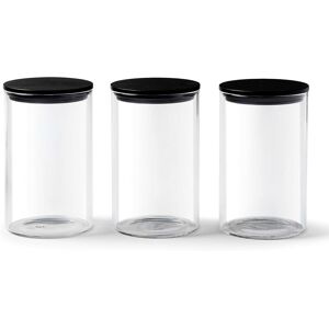 Franklin Lade Glass Storage Jars 3 Piece Set 900ml Airtight Black Bamboo Li Franklin Lade Glass Storage Jars 3 Piece Set 900ml Airtight Black Bamboo Li