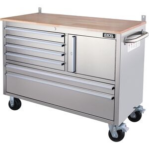 Excel Stainless Steel Tool Cabinet Storage Box Chest With 6 Drawer Portable Wheels Excel Stainless Steel Tool Cabinet Storage Box Chest With 6 Drawer Portable Wheels